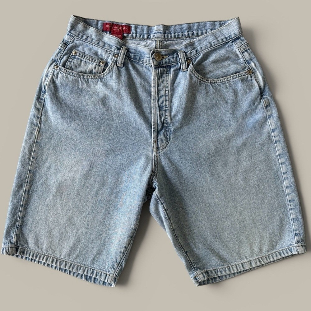 Banana Republic Vintage 90s High Rise Denim Jorts Size 10 Light Wash Button Fly
